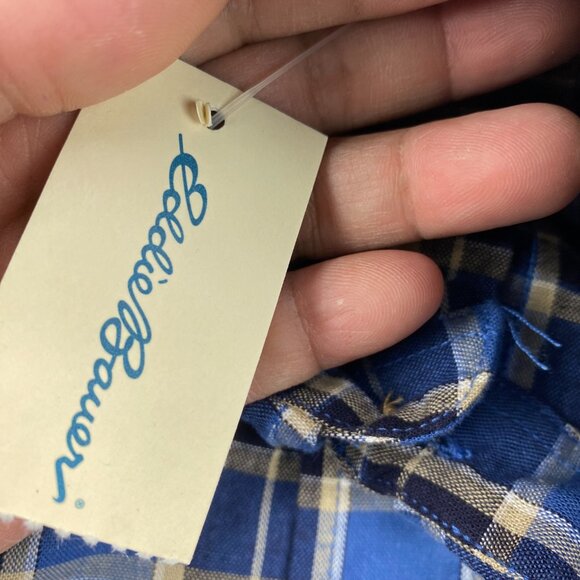 New Eddie Bauer Plaid Shirt Men Small S MBRY Harbor Button Down Polo Preppy NWT - Picture 7 of 10